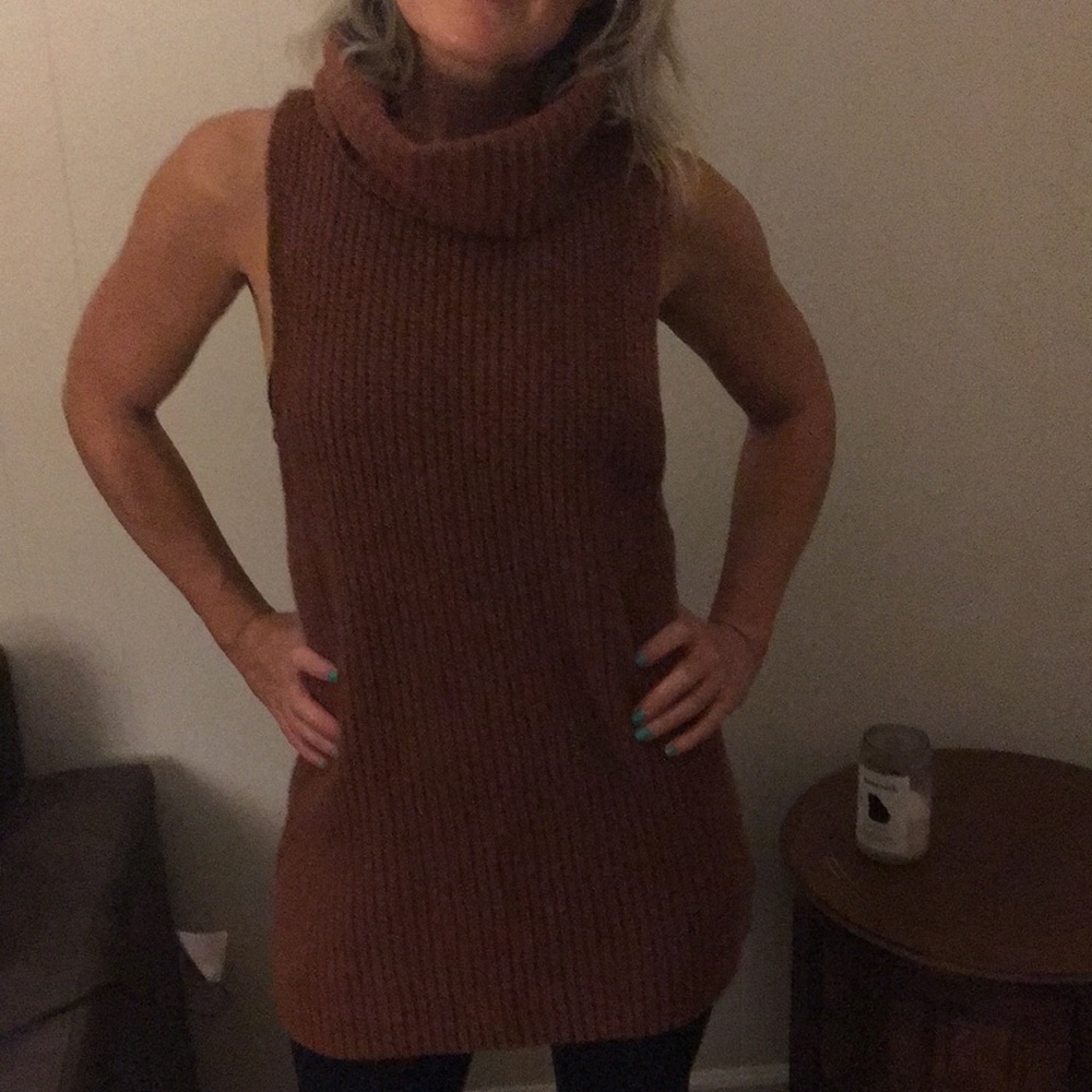 Free people open back sweater